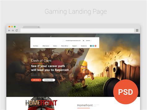 Free Game Studio Landing Page Website Template Fribly