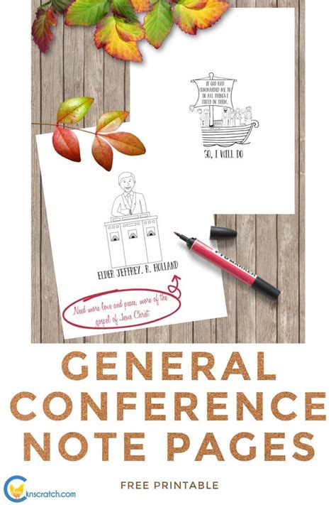 Free General Conference Note Pages Chicken Scratch N Sniff