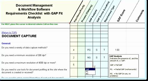 Free Generic Software Requirements Checklist Fit Gap Analysis Select Software System Easily