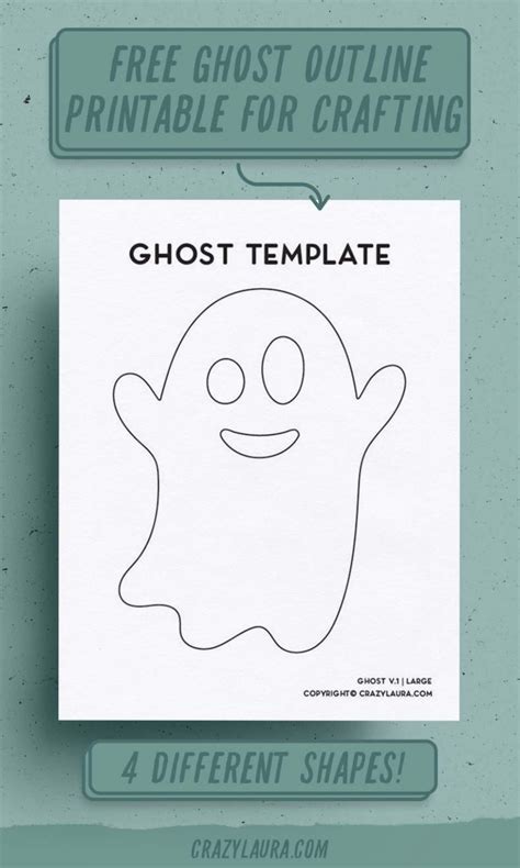 Free Ghost Template With 4 Different Variations Shapes Crazy Laura