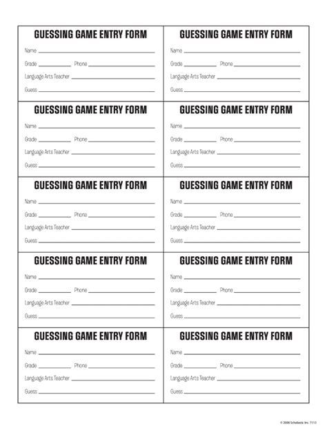 Free Giveaway Entry Form Template