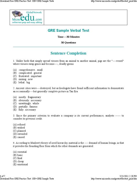 Free Gre Practice Test change comin