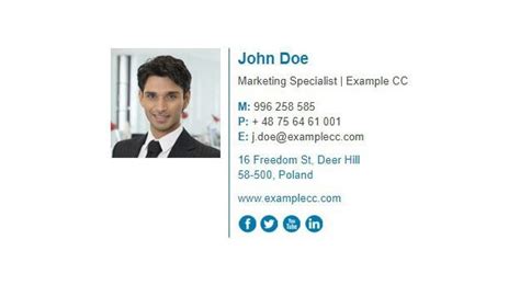 Free HTML Email Signature Template