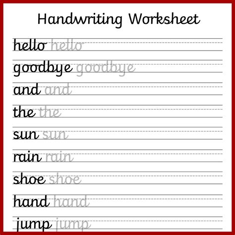 Free Handwriting Templates