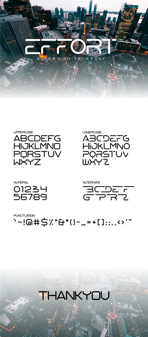 Free HighTech font Effort on Behance