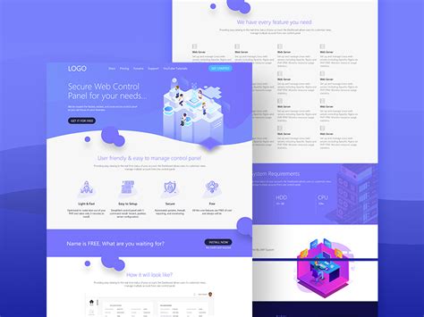 Free Hosting Service Concept Adobe Xd Website Template Xd File
