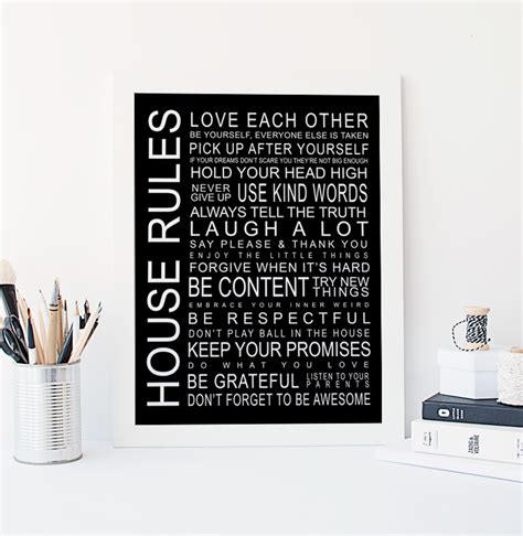 Free House Rules Printable 2 Color Versions Designer Blogs