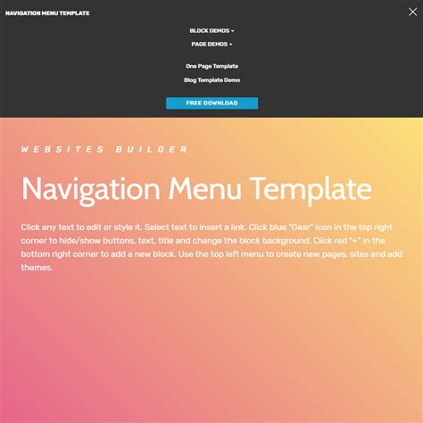 Free Html Bootstrap Navigation Menu Template