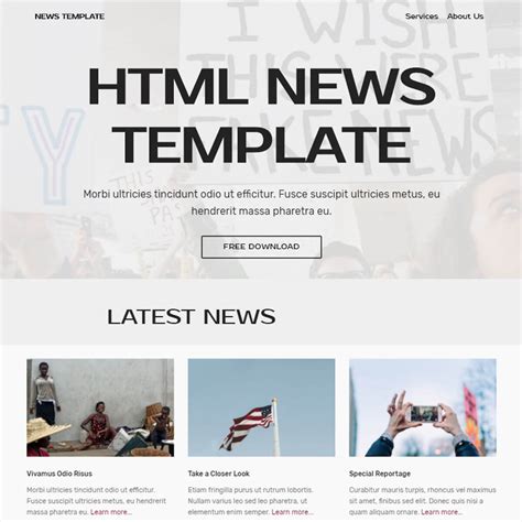 Free Html Bootstrap News Template