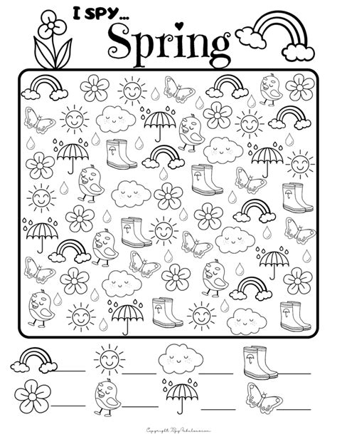 Free I Spy Spring Printable & Coloring Page - I Spy Fabulous