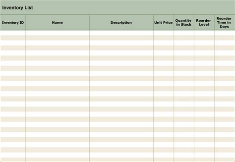 Free Inventory Templates