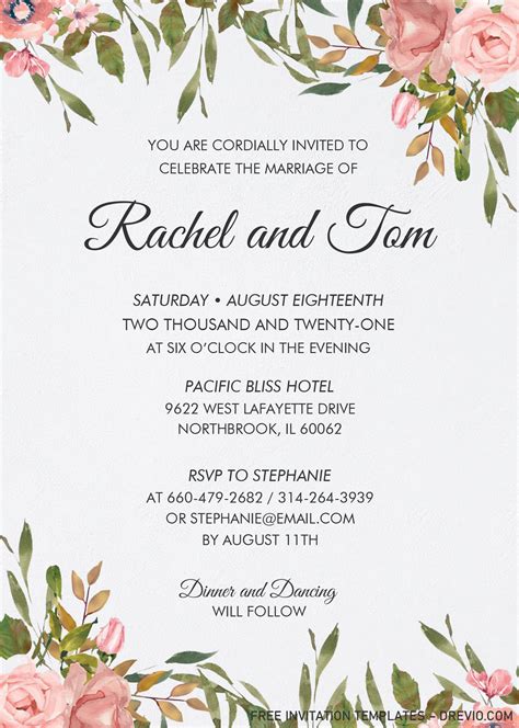 Free Invitation Templates For Word