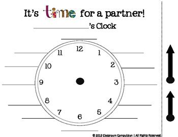 Free It S Time For A Partner Clock Work Classroom Management Tpt