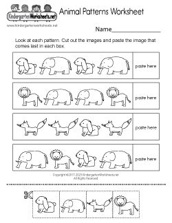 Free Kindergarten Patterns Worksheets Leaning To Arrange Objects Into Patterns