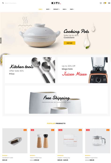 Free Kitchen Wordpress Theme For Kitchenware And Interior