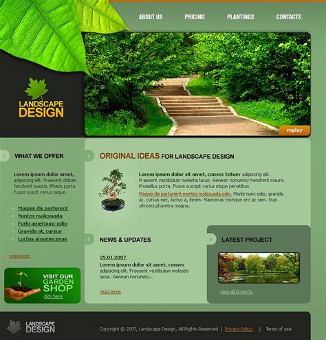 Free Landscape Website Templates
