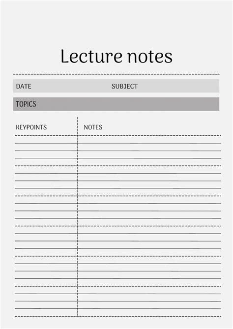 Free Lecture Notes Template In Google Docs