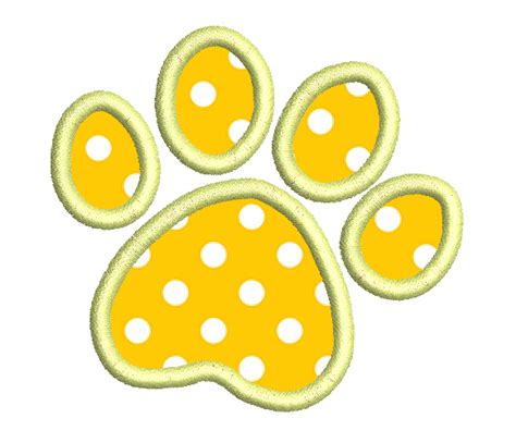 Free Machine Embroidery Design Paw Print Appliqué