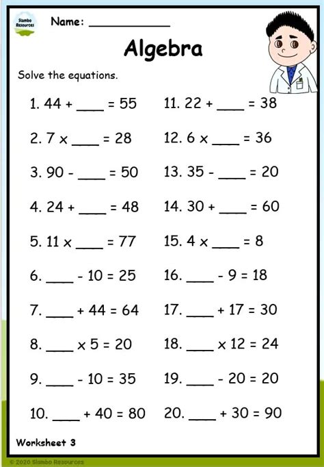 Free Math Problems Worksheets Activity Shelter