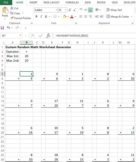 Free Math Worksheets Download Excel Spreadsheets