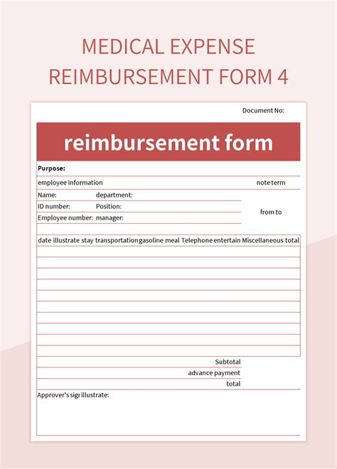 Free Medical Expense Reimbursement Form Templates For Google Sheets And Microsoft Excel Slidesdocs