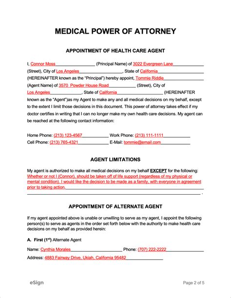 Free Medical Power Of Attorney Texas Form Pdf