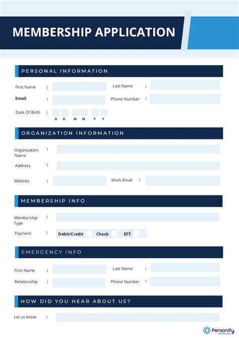 Free Membership Application Forms & Templates (Word PDF)