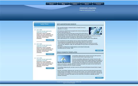 Free Metamorph Simpleblue CSS Template