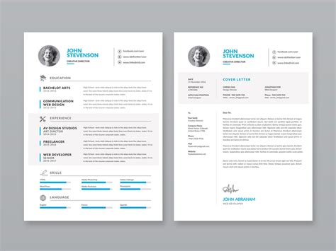 Free Minimalist Vector Cv Template For Any Job Opportunity