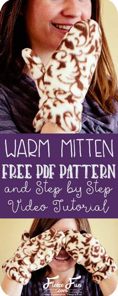 Free Mitten Pattern For Fleece And Step By Step Tutorial Fleece Fun