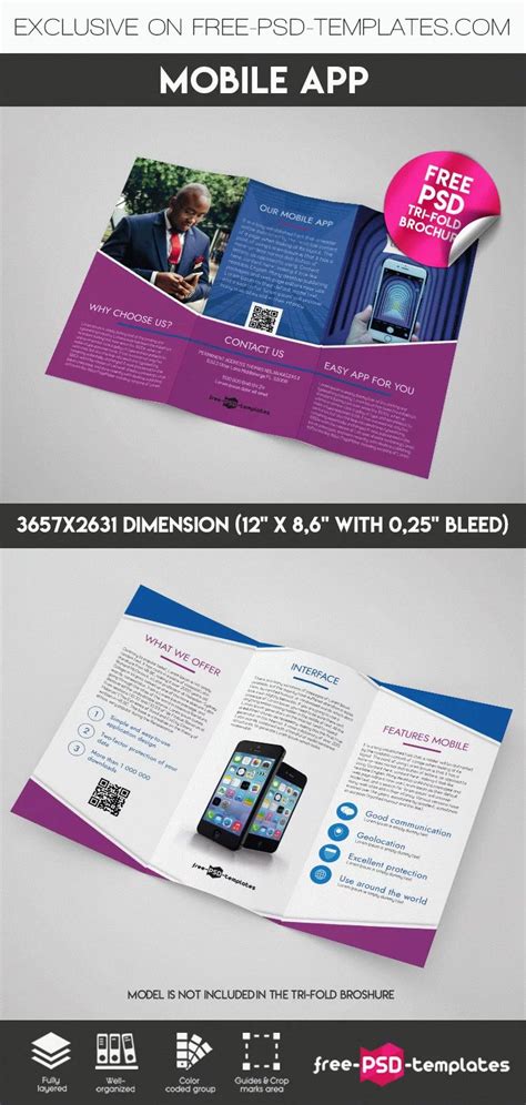 Free Mobile App TriFold Brochure in PSD on Behance