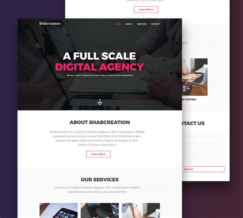 Free Modern Creative Agency Website Template Free PSD at FreePSD.cc
