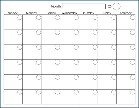 Free Monthly Template Calendar