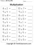 Free Multiplication Worksheet 8s 9s And 10s Free4classrooms