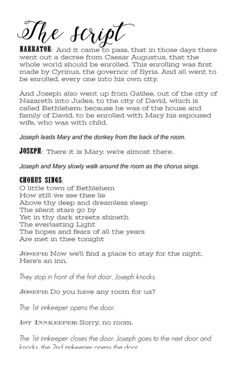 Free Nativity Script Christmas Play