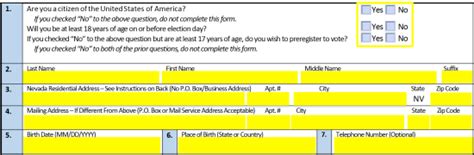 Free Nevada Voter Registration Form Register to Vote in NV PDF eForms