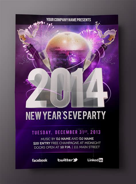 Free New Year S Eve Psd Party Flyer Template Download On Behance