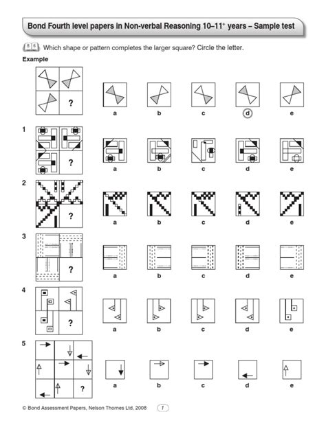 Free Non Verbal Reasoning Test Papers