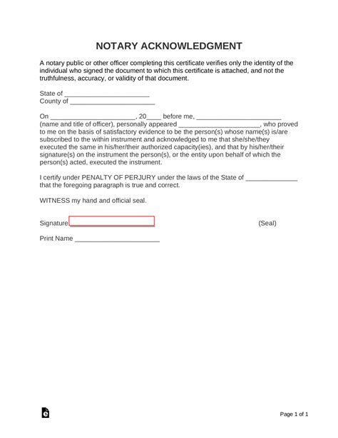 Free Notary Acknowledgment Forms Pdf Word Eforms SexiezPicz Web Porn