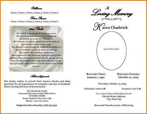 Free Obituary Program Template For Word Master Template