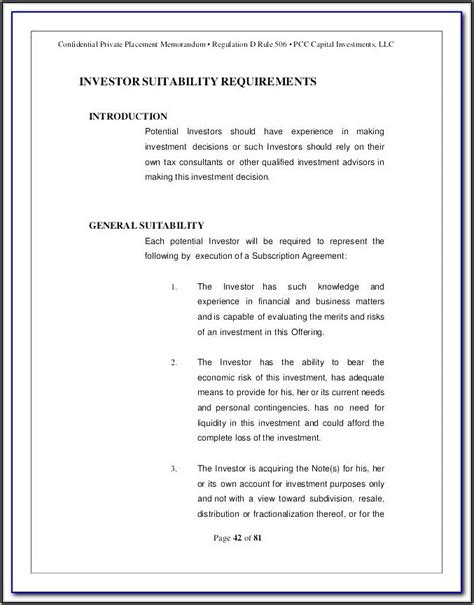 Free Offering Memorandum Template Template 1 Resume Examples 