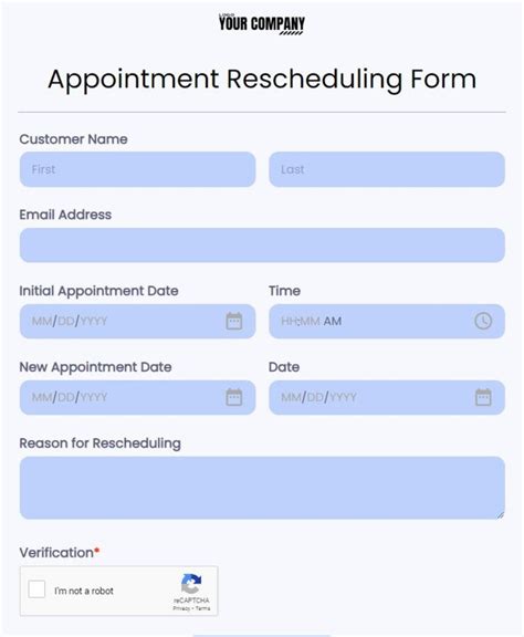 Free Online Appointment Form Template 123 Form Builder