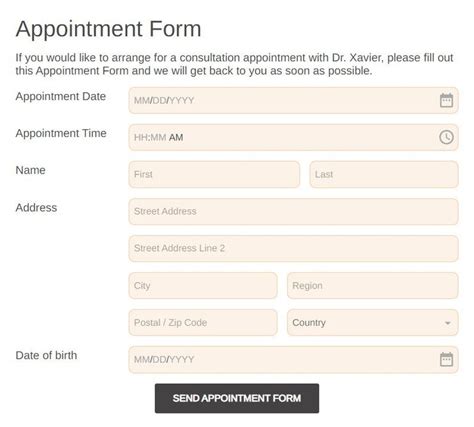 Free Online Appointment Form Template Formplus