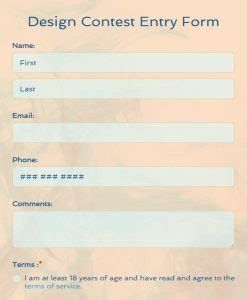 Free Online Contest Entry Form Template 123FormBuilder