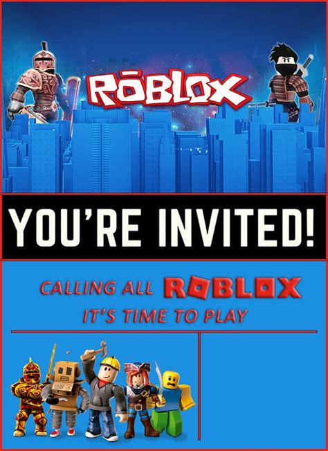 Free Online Roblox Birthday Invitation Invitation World