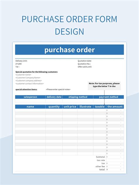 Free Order Form Design Templates For Google Sheets And Microsoft Excel