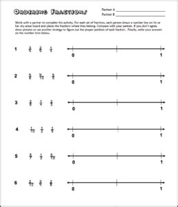 Free Ordering Fractions on a Number Line Printable Classroom Freebies