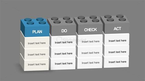 Free PDCA Lego Blocks PowerPoint Template SlideModel