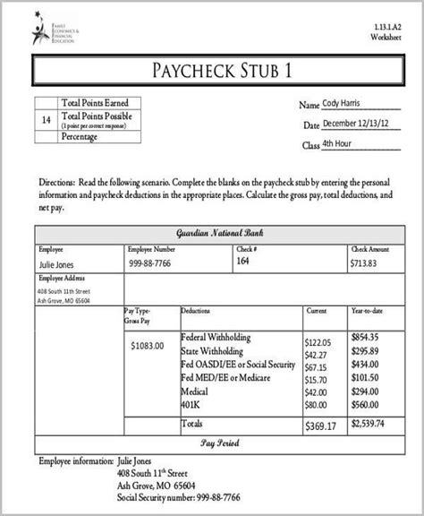 Free PDF Download Understanding Your Paycheck Answers Pdf