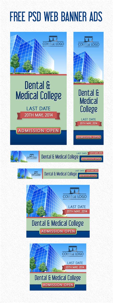 Free PSD College/University Web Banner Ads Design Templates Designbolts